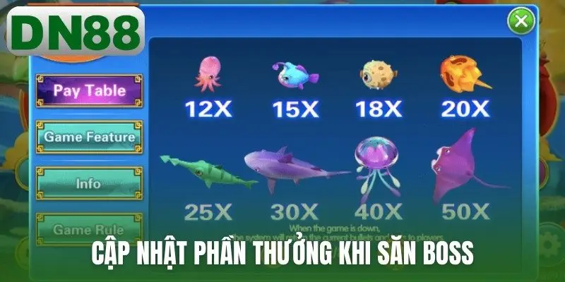 Cập nhật phần thưởng khi săn boss
